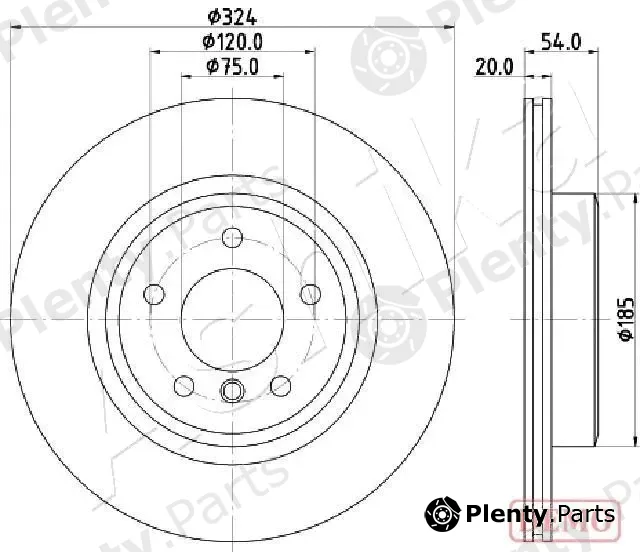 Ashika 61-00-0133C — Brake Disc