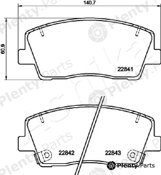 Ashika 50-0K-K35 — Brake Pad Set, disc brake