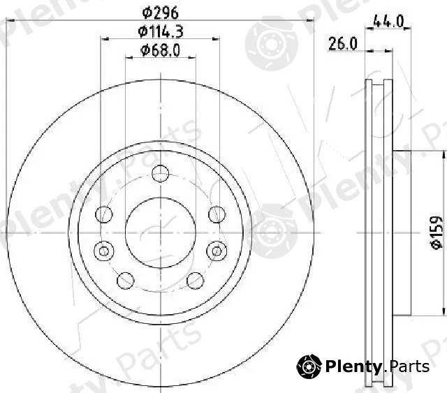 Ashika 60-01-1000C — Brake Disc