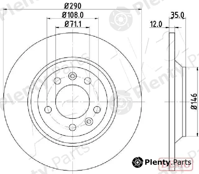 Ashika 61-00-0605C — Brake Disc