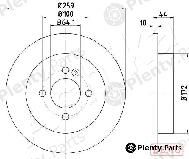 Ashika 61-00-0134C — Brake Disc