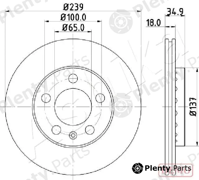 Ashika 60-00-0945C — Brake Disc
