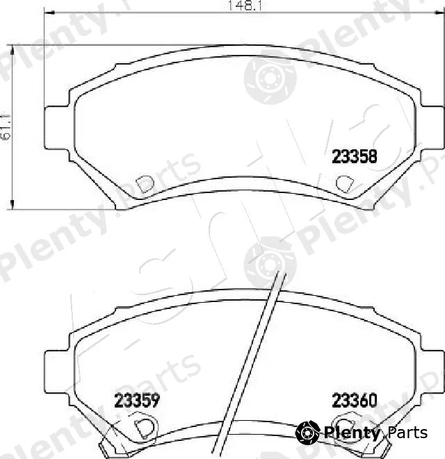 Ashika 50-0W-W21 — Brake Pad Set, disc brake