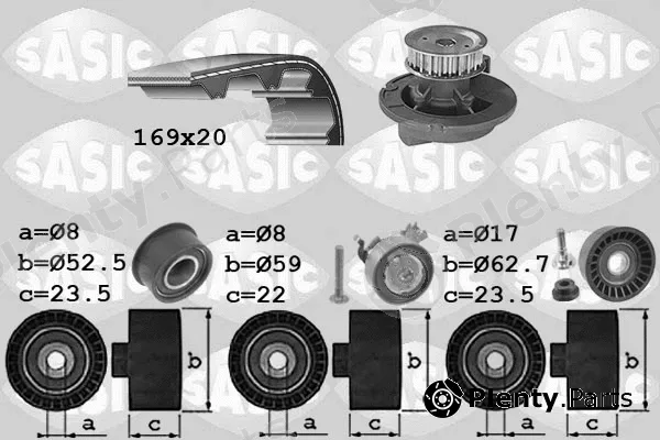Sasic 3906099 — Water Pump & Timing Belt Kit