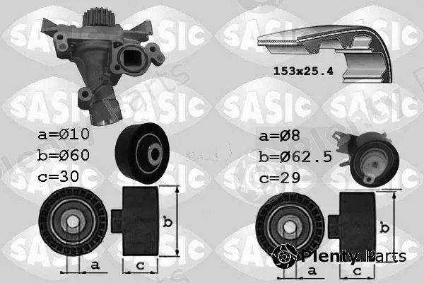 Sasic 3900028 — Water Pump & Timing Belt Kit