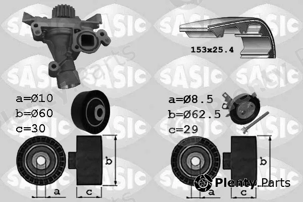 Sasic 3900029 — Water Pump & Timing Belt Kit