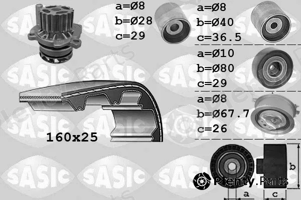 Sasic 3906069 — Water Pump & Timing Belt Kit
