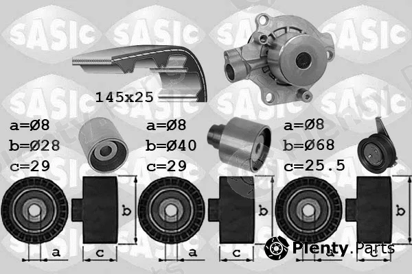 Sasic 3906102 — Water Pump & Timing Belt Kit