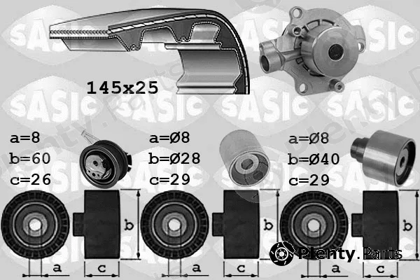 Sasic 3906111 — Water Pump & Timing Belt Kit