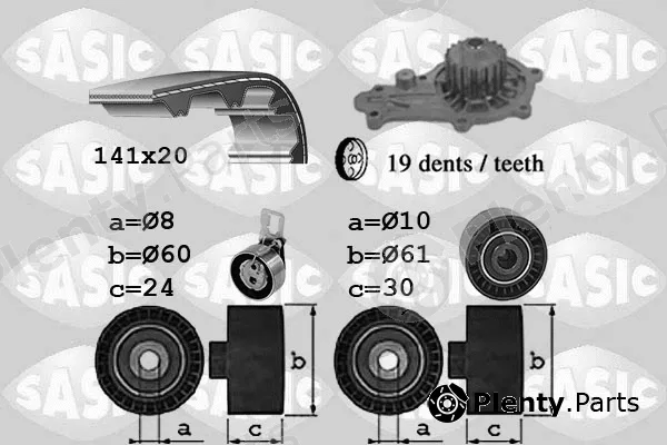 Sasic 3900044 — Water Pump & Timing Belt Kit