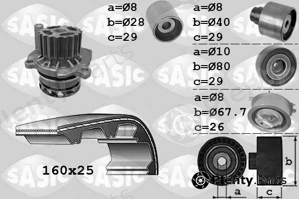 Sasic 3906077 — Water Pump & Timing Belt Kit
