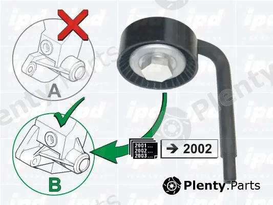 IPD 15-3458 — Tensioner Pulley, V-ribbed belt