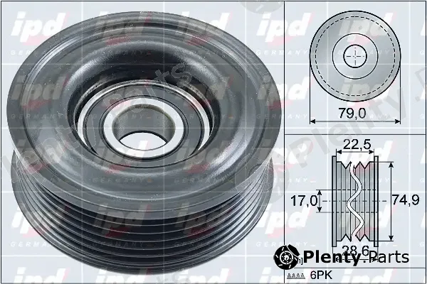 IPD 15-4031 — Deflection/Guide Pulley, V-ribbed belt