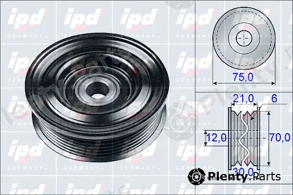 IPD 15-3927 — Deflection/Guide Pulley, V-ribbed belt