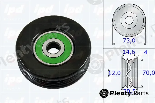 IPD 15-3727 — Tensioner Pulley, V-ribbed belt