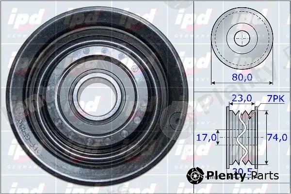 IPD 15-3869 — Deflection/Guide Pulley, V-ribbed belt