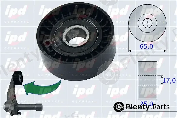 IPD 15-3975 — Tensioner Pulley, V-ribbed belt