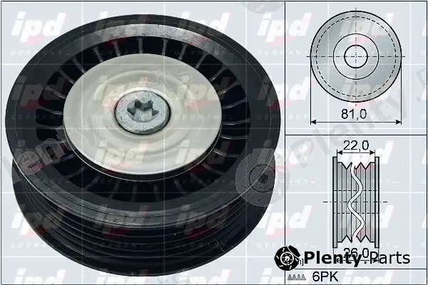 IPD 15-3856 — Deflection/Guide Pulley, V-ribbed belt