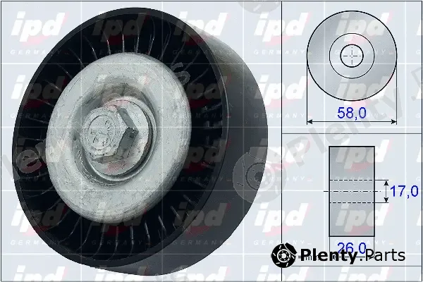 IPD 15-3931 — Deflection/Guide Pulley, V-ribbed belt