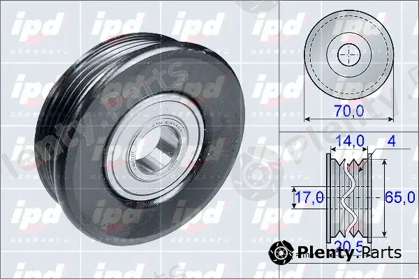 IPD 15-3921 — Deflection/Guide Pulley, V-ribbed belt