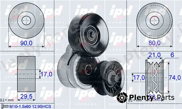 IPD 15-3939 — Belt Tensioner, V-ribbed belt