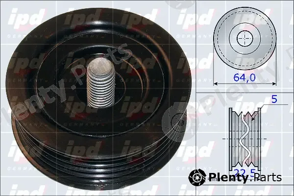 IPD 15-3871 — Deflection/Guide Pulley, V-ribbed belt