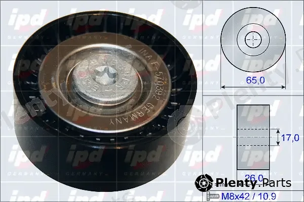 IPD 15-3870 — Deflection/Guide Pulley, V-ribbed belt