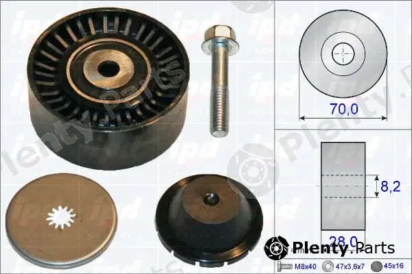 IPD 15-3825 — Deflection/Guide Pulley, V-ribbed belt