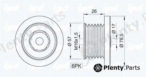 IPD 15-3313 — Alternator Freewheel Clutch