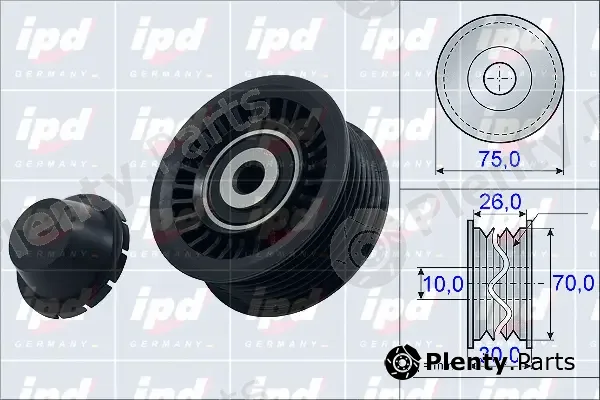 IPD 15-3974 — Deflection/Guide Pulley, V-ribbed belt