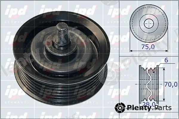 IPD 15-4003 — Deflection/Guide Pulley, V-ribbed belt