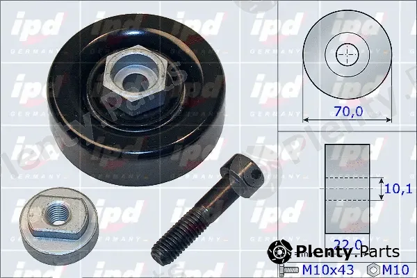 IPD 15-3885 — Tensioner Pulley, V-ribbed belt