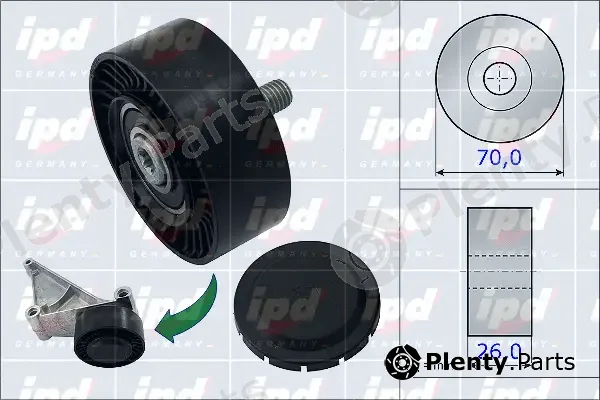 IPD 15-3979 — Deflection/Guide Pulley, V-ribbed belt