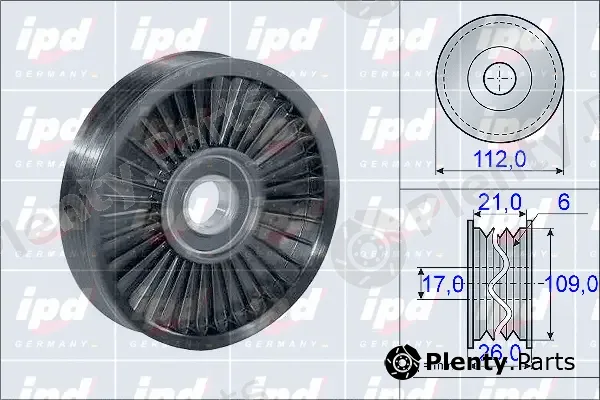 IPD 15-3920 — Deflection/Guide Pulley, V-ribbed belt