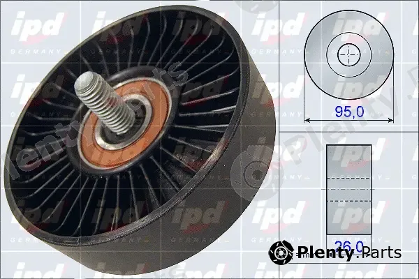 IPD 15-3993 — Deflection/Guide Pulley, V-ribbed belt