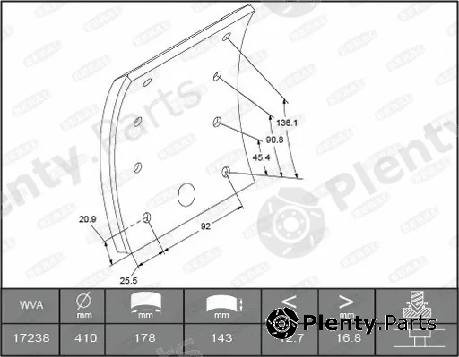 Beral 1723817000015498 — Brake Lining Kit, drum brake