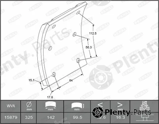 Beral 1587916506016498 — Brake Lining Kit, drum brake