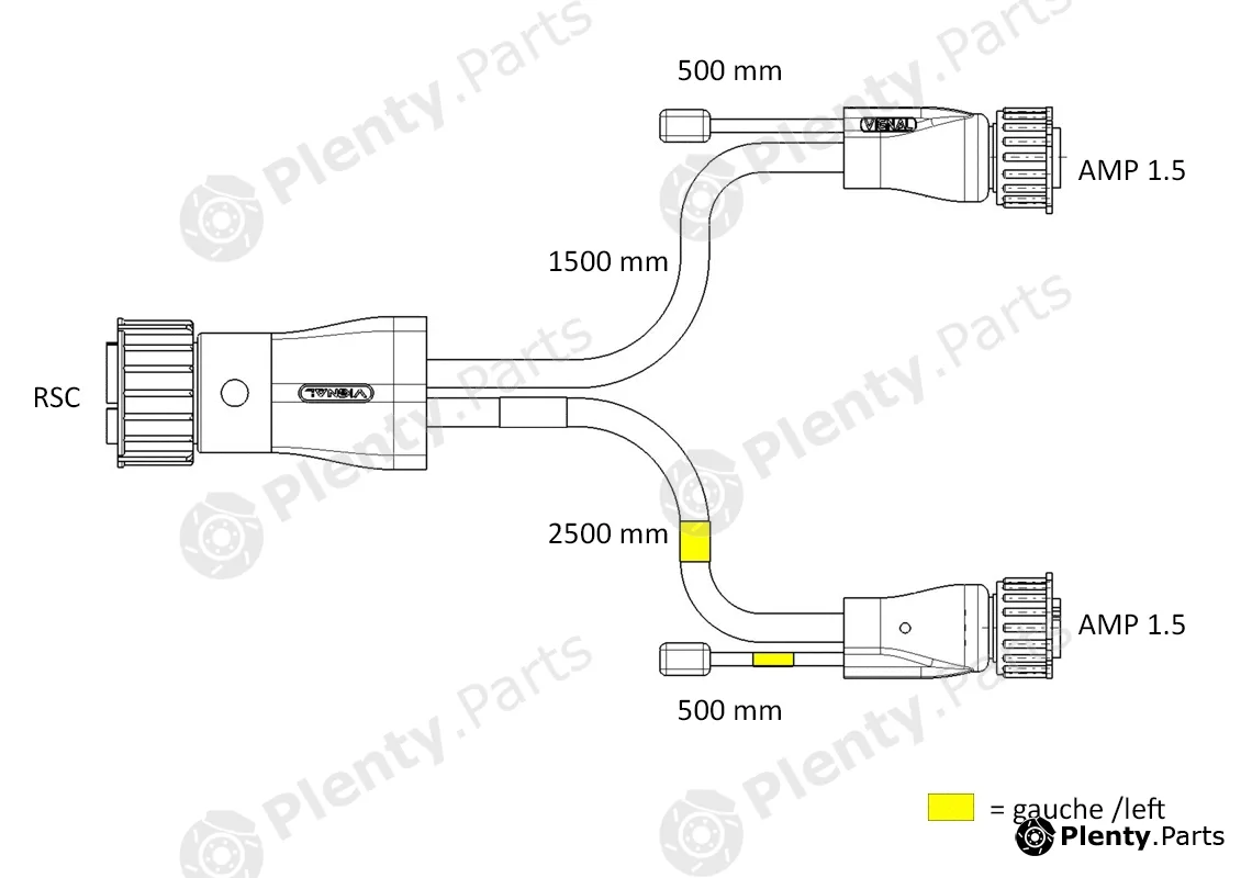 Vignal R12499 — Cable Set, tail light assembly FCA - Cable