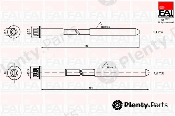 FAI AutoParts B1625 — Cylinder Head Bolt Set