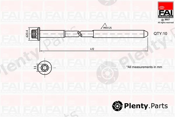 FAI AutoParts B292 — Cylinder Head Bolt Set