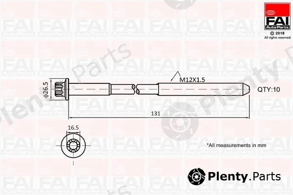 FAI AutoParts B896 — Cylinder Head Bolt Set