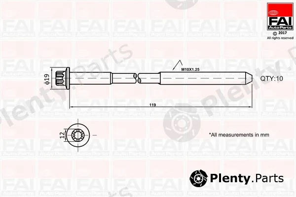 FAI AutoParts B1321 — Cylinder Head Bolt Set