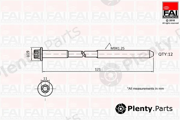 FAI AutoParts B1630 — Cylinder Head Bolt Set