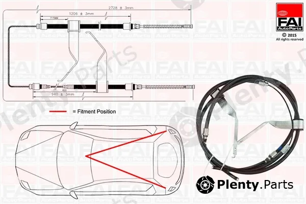 FAI AutoParts FBC0074 — Cable Pull, parking brake