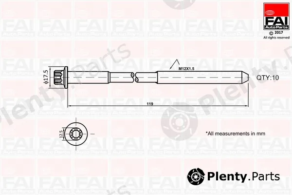 FAI AutoParts B1401 — Cylinder Head Bolt Set