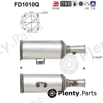 AS FD1010Q — Soot/Particulate Filter, exhaust system