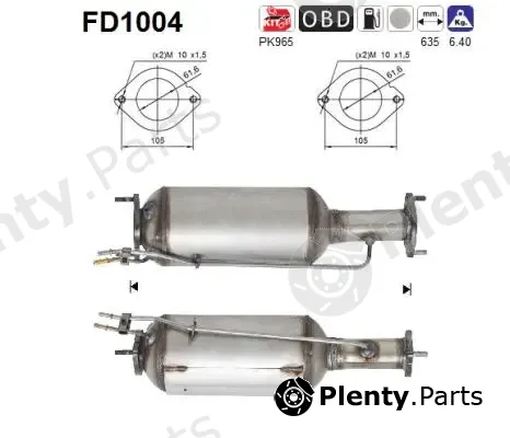 AS FD1004 — Soot/Particulate Filter, exhaust system