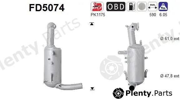 AS FD5074 — Soot/Particulate Filter, exhaust system