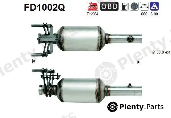 AS FD1002Q — Soot/Particulate Filter, exhaust system