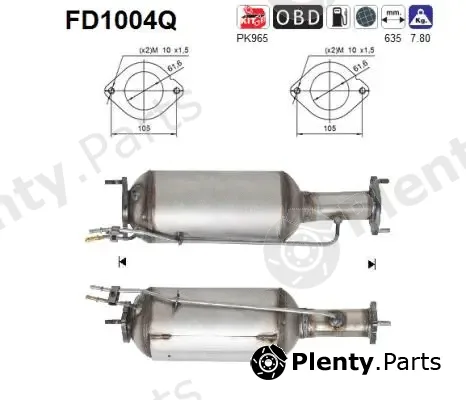 AS FD1004Q — Soot/Particulate Filter, exhaust system
